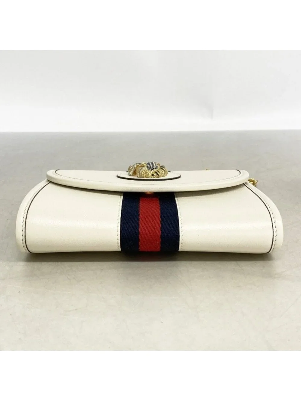 Gucci Shoulder Bag Rajah Leather White Gold
